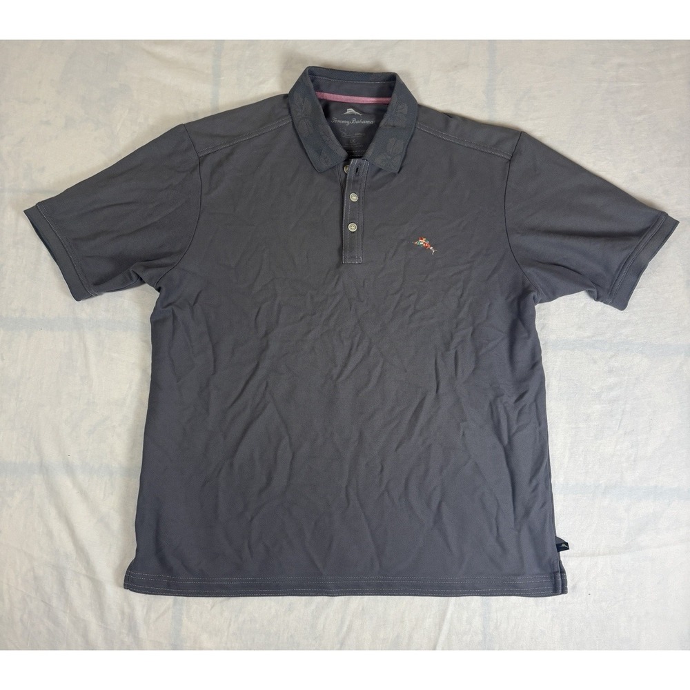 Tommy Bahama Polo Shirt Supima Cotton Mens Large Short Sleeve Floral Tropical